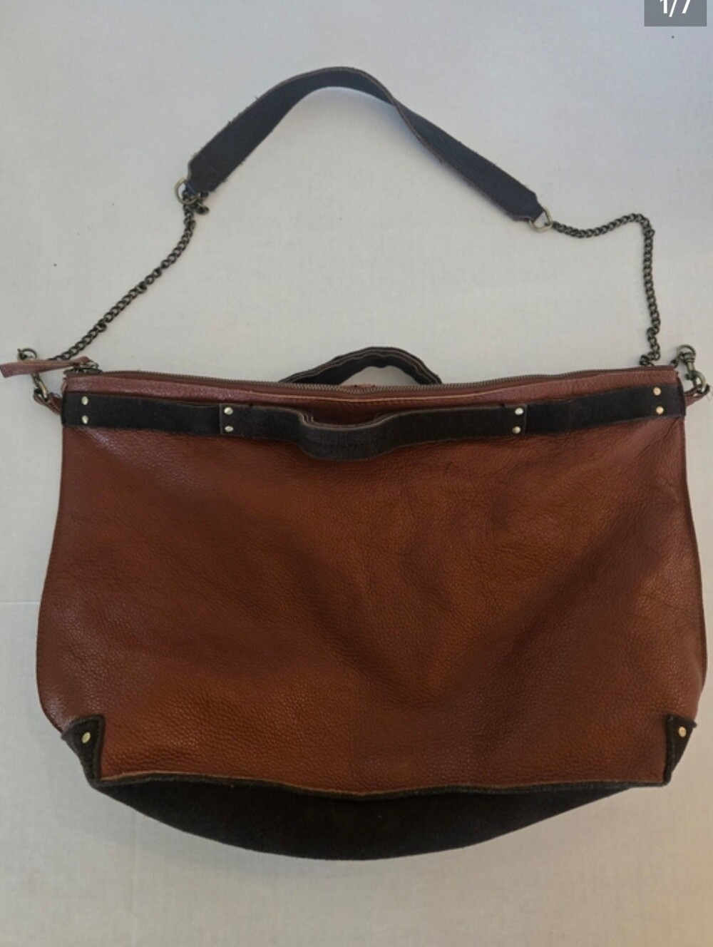 JO Handbags Large Oversized Leather Suede Shoulder Bag